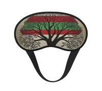 Masque de sommeil pour les yeux en soie avec sangle élastique super douce - Motif arbre palestinien - Pour homme et femme - Pour voyage