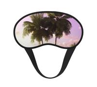 Masque de sommeil pour les yeux en soie avec sangle élastique super douce - Motif arbre tropical - Bandeau occultant pour les yeux - Pour homme et femme