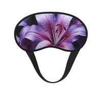 Masque de sommeil pour les yeux en soie avec sangle élastique super douce - Motif fleurs de lys violettes - Bandeau occultant pour homme et femme