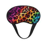 Masque de sommeil pour les yeux en soie avec sangle élastique super douce - Motif léopard arc-en-ciel - Pour homme et femme - Pour voyage