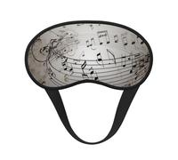 Masque de sommeil pour les yeux en soie avec sangle élastique super douce - Note de musique - Masque occultant pour les yeux - Pour homme et femme - Pour voyage