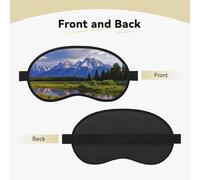 Masque de sommeil pour les yeux en soie avec sangle élastique super douce - Parc national de Grand Teton - Bandeau occultant pour les yeux - Pour homme et femme - Pour voyage