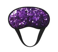 Masque de sommeil pour les yeux en soie avec sangle élastique super douce pour dormir sur le côté - Beau bandeau occultant violet à paillettes pour homme et femme