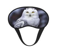 Masque de sommeil pour les yeux en soie avec sangle élastique super douce pour dormir sur le côté, chouette arctique, bandeau occultant pour les yeux pour homme et femme, voyage