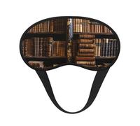 Masque de sommeil pour les yeux en soie avec sangle élastique super douce pour dormir sur le côté, couverture de vieux livres dans la bibliothèque, bandeau occultant pour les yeux pour femmes hommes