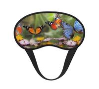 Masque de sommeil pour les yeux en soie avec sangle élastique super douce pour dormir sur le côté - Groupe de papillons - Bandeau occultant pour les yeux - Pour homme et femme