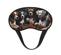 Masque de sommeil pour les yeux en soie avec sangle élastique super douce pour dormir sur le côté, masque de sommeil pour les yeux des chiens de poker, bandeau occultant pour les yeux de nuit pour