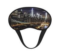 Masque de sommeil pour les yeux en soie avec sangle élastique super douce pour dormir sur le côté, masque occultant pour les yeux de nuit de New York pour homme et femme
