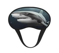 Masque de sommeil pour les yeux en soie avec sangle élastique super douce pour dormir sur le côté, masque occultant pour les yeux de requin pour homme et femme