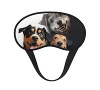 Masque de sommeil pour les yeux en soie avec sangle élastique super douce pour dormir sur le côté - Masque de sommeil amusant pour chiots et chiens - Bandeau pour les yeux de nuit pour homme et femme
