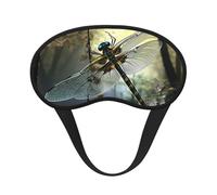 Masque de sommeil pour les yeux en soie avec sangle élastique super douce pour dormir sur le côté, masque de sommeil pour les yeux, libellules occultant, bandeau pour les yeux pour femmes et hommes en