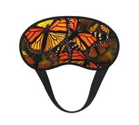 Masque de sommeil pour les yeux en soie avec sangle élastique super douce pour dormir sur le côté, motif papillons monarques, bandeau occultant pour les yeux pour homme et femme, voyage