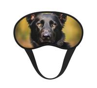 Masque de sommeil pour les yeux en soie avec sangle élastique super douce pour dormir sur le côté, motif berger allemand noir, bandeau occultant pour les yeux pour homme et femme