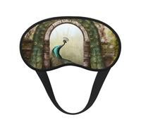 Masque de sommeil pour les yeux en soie avec sangle élastique super douce pour dormir sur le côté, porte arquée, paon, bandeau occultant pour les yeux pour femmes et hommes