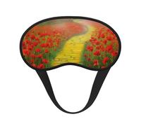 Masque de sommeil pour les yeux en soie avec sangle élastique super douce pour les yeux - Champ de coquelicots jaunes - Masque de nuit occultant pour homme et femme