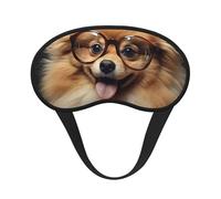 Masque de sommeil pour les yeux en soie avec sangle élastique super douce pour les yeux de Poméranie portant des lunettes de nuit pour homme et femme