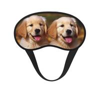Masque de sommeil pour les yeux en soie avec sangle élastique super douce pour les yeux Golden Retriever, chiens, chiots, animaux domestiques, bandeau occultant pour les yeux de nuit pour homme et