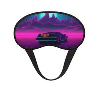 Masque de sommeil pour les yeux en soie avec sangle élastique super douce pour les yeux - Images rétrowave - Bandeau occultant pour les yeux - Pour homme et femme - Pour voyage