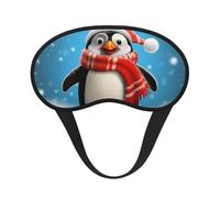 Masque de sommeil pour les yeux en soie avec sangle élastique super douce pour les yeux - Pingouin amusant - Bandeau occultant pour homme et femme