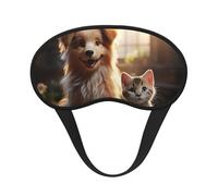 Masque de sommeil pour les yeux en soie avec sangle élastique super douce pour les yeux pour chiens et chats - Bandeau occultant pour les yeux de nuit pour homme et femme