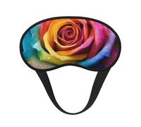 Masque de sommeil pour les yeux en soie avec sangle élastique super douce - Rose arc-en-ciel - Bandeau occultant pour les yeux - Pour homme et femme