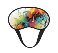 Masque de sommeil pour les yeux en soie avec sangle élastique super douce sur le thème de la musique abstraite, bandeau occultant pour les yeux pour homme et femme, voyage