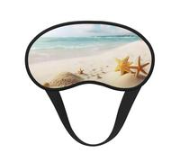 Masque de sommeil pour les yeux en soie avec sangle élastique super douce sur le thème de la plage, bandeau occultant pour les yeux pour homme et femme