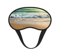 Masque de sommeil pour les yeux en soie avec sangle élastique super douce sur le thème de l'océan et de la plage, bandeau occultant pour les yeux pour homme et femme, voyage