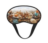 Masque de sommeil pour les yeux en soie avec sangle élastique super douce sur le thème de l'océan et de la plage, bandeau occultant pour les yeux pour homme et femme, voyage