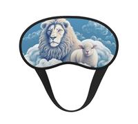 Masque de sommeil pour les yeux en soie avec sangle élastique super doux pour les yeux avec un lion sur les nuages, bandeau occultant pour les yeux pour homme et femme, voyage