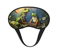 Masque de sommeil pour les yeux en soie avec sangle élastique super doux pour les yeux de nombreuses grenouilles chantant sur les branches - Bandeau occultant pour homme et femme