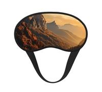 Masque de sommeil pour les yeux en soie avec sangle élastique super doux pour les yeux - Masque de sommeil pour les yeux - Motif montagnes au coucher du soleil - Bandeau occultant pour les yeux - Pour