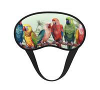 Masque de sommeil pour les yeux en soie super doux avec sangle élastique - Masque de sommeil occultant pour les yeux - Perroquets colorés sur l'arbre - Bandeau pour les yeux - Pour homme et femme