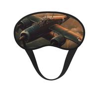 Masque de sommeil pour les yeux en soie super doux avec sangle élastique - Masque de sommeil occultant pour les yeux de la guerre mondiale - Masque de nuit pour homme et femme