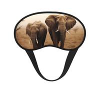Masque de sommeil pour les yeux en soie super doux avec sangle élastique - Masque de sommeil occultant pour les yeux d'animaux sauvages et éléphants - Bandeau pour les yeux - Pour homme et femme