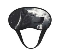 Masque de sommeil pour les yeux en soie super doux avec sangle élastique - Masque de sommeil occultant pour l'hiver - Loup de nuit - Pour homme et femme - Pour voyage