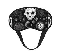 Masque de sommeil pour les yeux en soie super doux avec sangle élastique - Masque de sommeil occultant avec tête de mort, chat, lune, gothique - Pour homme et femme - Pour voyage