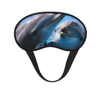 Masque de sommeil pour les yeux en soie super doux avec sangle élastique - Masque de sommeil occultant pour les yeux - Deux dauphins dans l'eau - Bandeau pour les yeux - Pour homme et femme