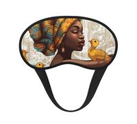 Masque de sommeil pour les yeux en soie super doux avec sangle élastique - Masque de sommeil occultant pour fille africaine - Bandeau pour les yeux de nuit pour femme et homme