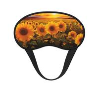 Masque de sommeil pour les yeux en soie super doux avec sangle élastique - Masque de sommeil occultant pour les yeux - Beau champ de tournesol - Masque de nuit pour femme et homme - Pour voyage