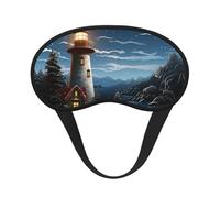 Masque de sommeil pour les yeux en soie super doux avec sangle élastique - Masque de sommeil occultant pour les yeux du Père Noël, phare de nuit pour homme et femme