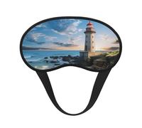 Masque de sommeil pour les yeux en soie super doux avec sangle élastique - Masque de sommeil occultant pour les yeux de plage - Phare de nuit - Bandeau pour les yeux - Pour homme et femme - Voyage