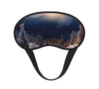 Masque de sommeil pour les yeux en soie super doux avec sangle élastique - Masque de sommeil occultant pour les yeux - Coucher de soleil - Hiver - Montagnes - Masque pour les yeux - Pour homme et