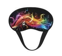 Masque de sommeil pour les yeux en soie super doux avec sangle élastique occultante, note de musique arc-en-ciel, mélodie de nuit, bandeau pour les yeux pour homme et femme, voyage