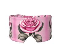 Masque de sommeil pour les yeux et les oreilles avec de belles roses roses (67 x 12 cm) Convient pour les voyages, le yoga, le repos profond en intérieur et en extérieur