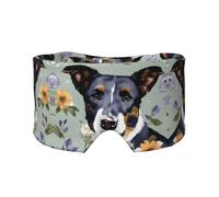 Masque de sommeil pour les yeux et les oreilles avec imprimé floral pour chien - Bandeau de yoga réglable pour le voyage, garde au chaud et confortable