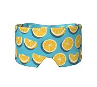 Masque de sommeil pour les yeux et les oreilles avec motifs de carrés de citron (67 x 12 cm) Convient pour les voyages, le yoga, le repos profond en intérieur et en extérieur
