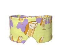 Masque de sommeil pour les yeux et les oreilles Motif chouette debout (67 x 12 cm) Convient pour les voyages, le yoga, le repos profond à l'intérieur et à l'extérieur