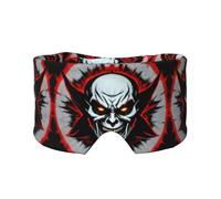 Masque de sommeil pour les yeux et les oreilles Motif fantôme maléfique rouge et noir (67 x 12 cm) Convient pour les voyages, le yoga, le repos profond en intérieur et en extérieur