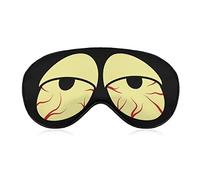 Masque de sommeil pour les yeux fatigués de dessin animé Expression drôle avec les yeux bandés pour dormir Couverture de masque pour les yeux occultant élastique pour le voyage et la sieste d'une nu